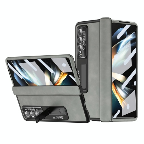 Magnetic Phone Case for Samsung Galaxy z Fold 4 - Napa Pattern - White - Main Image