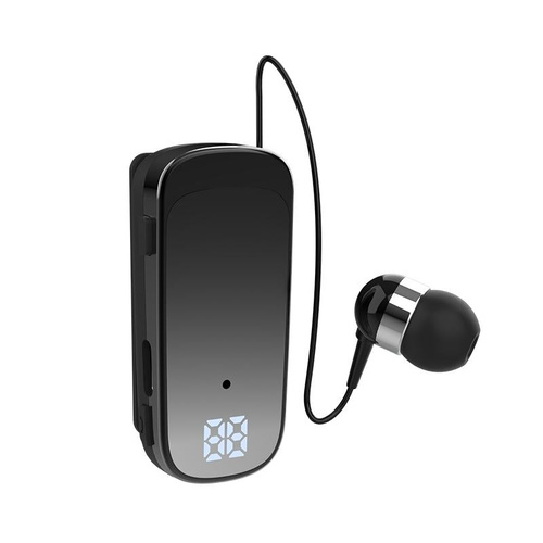 K65 Wireless Business Earbuds - Retractable Cable - Black - Main Image