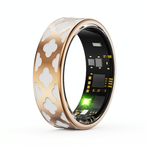 Smart Ring With Heart Rate Blood Oxygen Sleep Monitoring - Rose Gold Size 7 - Main Image