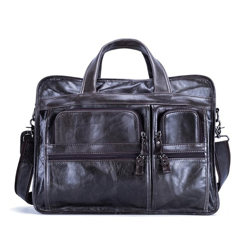 Men 15.6 Inch Business Handbag Casual Singer Shoulder Messenger Bag - Rusty Black - Main Image