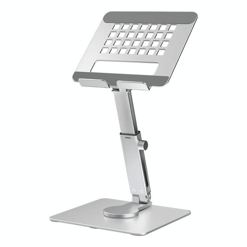 Portable Telescopic Desktop Phone Stand - Foldable & Rotating - Silver - Main Image