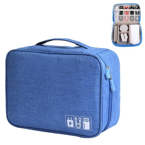 Versatile Cationic Digital Storage Bag for Data Cables - Blue - Main Image