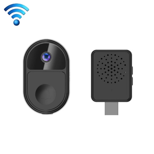 Smart Video Doorbell With Ultra Wide Angle And Two-Way Voice - Black - Main Image