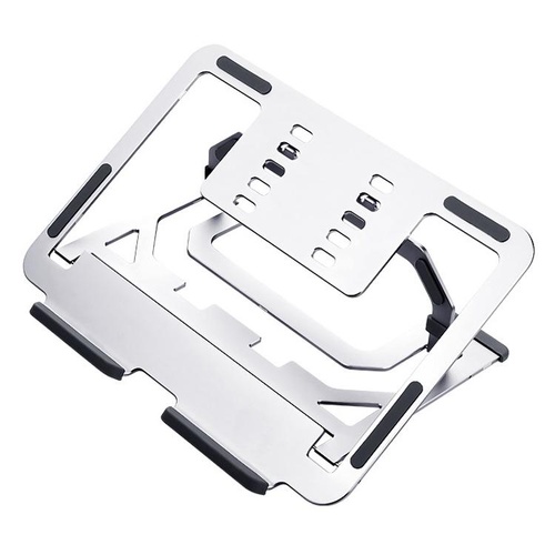 Foldable Aluminum Laptop Stand for Desktop Cooling - Elegant Silver - Main Image