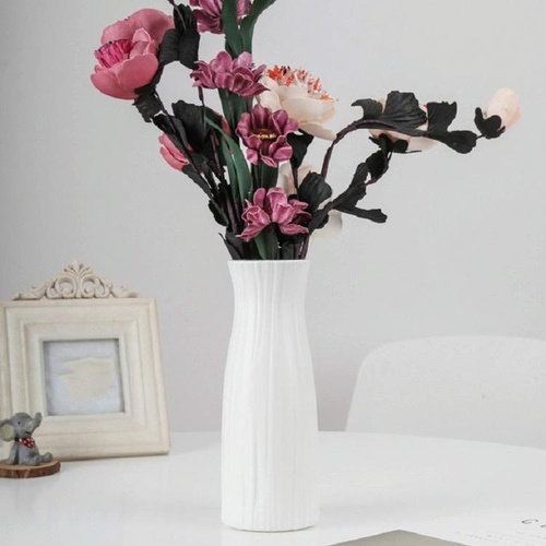 Versatile Plastic Vase for Home Decor and Flower Arrangements - Milk White - Main Image