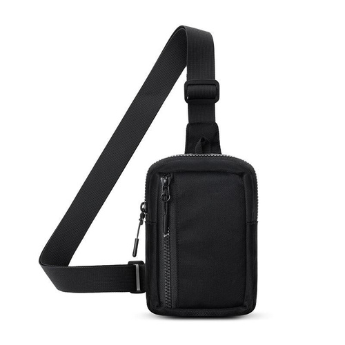 Crossbody Chest Pack For Outdoor Sports Unisex Cell Phone Bag - Black - Main Image