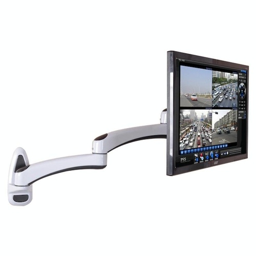 White Dual-section Telescopic Monitor Stand - Wall-mounted - Main Image