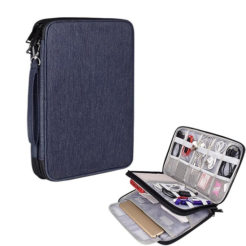 Waterproof Multi-function Storage Bag for Digital Accessories - l - Navy Blue - Main Image