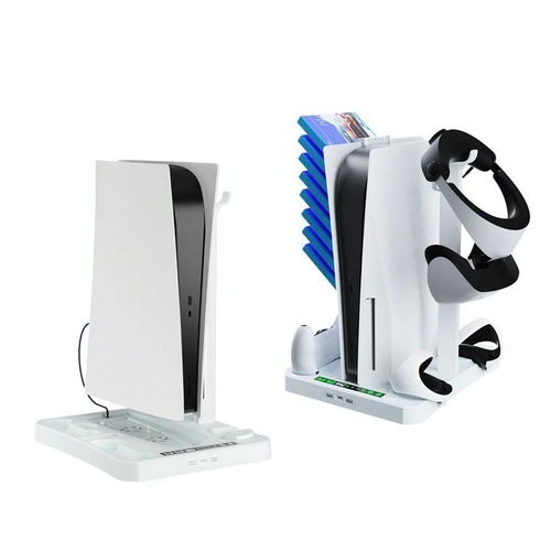 Multifunctional Cooling Base for Ps5 with Vr2 Handle Charging and Disc Storage Stand - White - Main Image