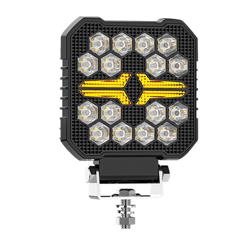 4 Inch Square Mixed Luminous Fishbone Angel Eye Car Work Light - Main Image