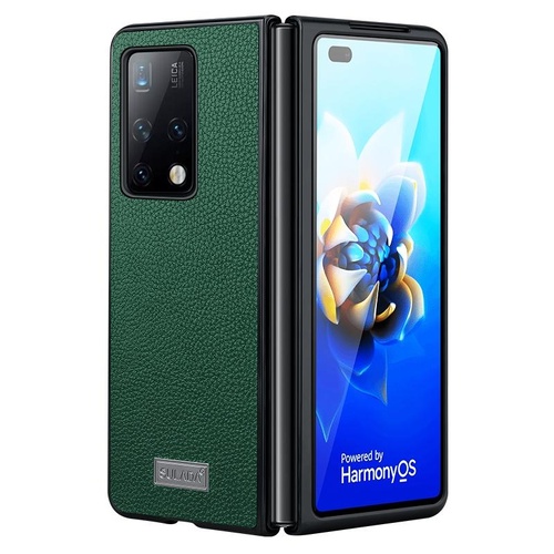Handmade Leather Shockproof Tpu Case for Samsung Galaxy z Fold 4 - Green - Main Image