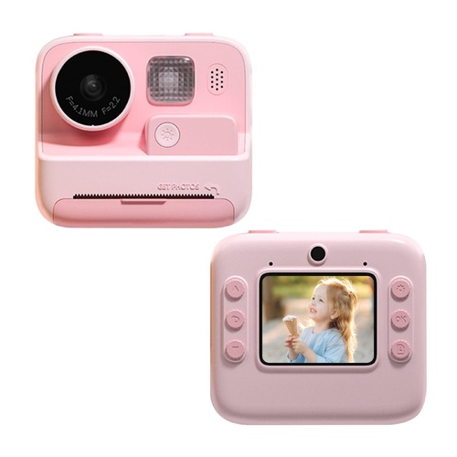 2-inch Dual Lens Instant Print Camera for Children - 4800w Pixel - Without Memory Card Pink - Main Image