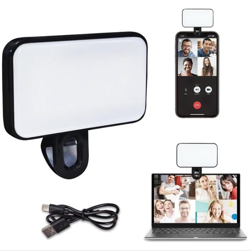 Rechargeable Selfie Light for Phone Laptop Tablet - Black - Main Image