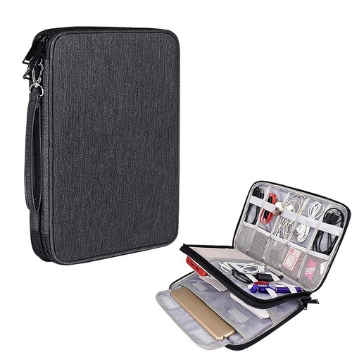 Waterproof Multi-function Storage Bag for Digital Accessories Earphones and Data Cables - Black - Main Image
