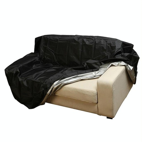 Waterproof Outdoor Bench Cover - Fits 2 Seats - 134x66x89cm - Black / Silver - Main Image