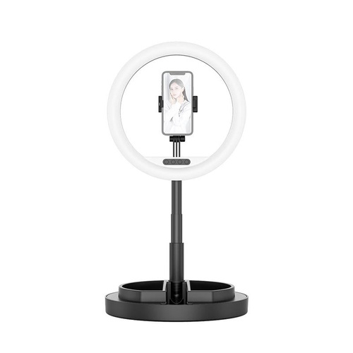 11 Inch Beauty Selfie Light With Desktop Bracket For Live Broadcast And Floor Use - Black - Main Image