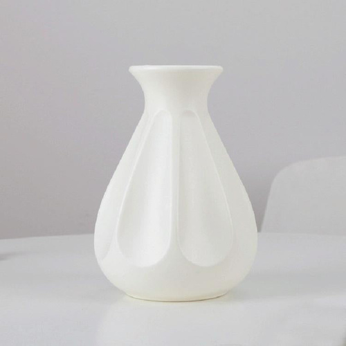 Drop-resistant Plastic Vase for Dry and Wet Flower Arrangements - Milk White - Main Image