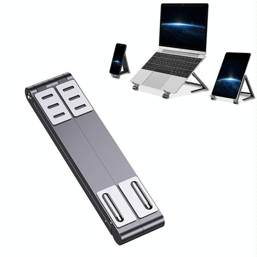 Foldable Metal Laptop Stand for Cooling and Ergonomic - Gray - Main Image