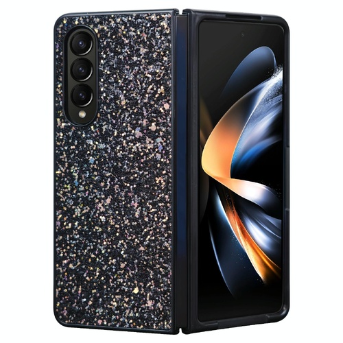 Foldable Diamond Case for Samsung Galaxy z Fold 4 - Compact and Stylish - Flash Black - Main Image