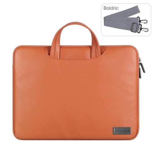15 Inch Waterproof Pu Laptop Inner Bag - Brown - Main Image