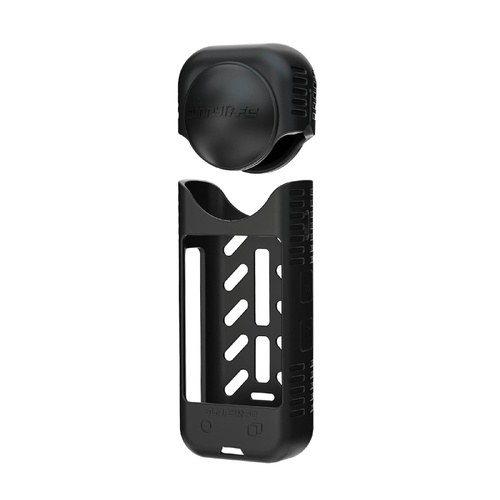 Silicone Shockproof Case and Lens Cover for Insta360 X4 by Sunnylife - Black - Lens Body Cover Kit - Main Image