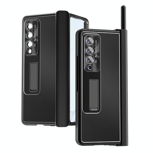 Shockproof Magnetic Litchi Pattern Phone Case for Samsung Galaxy z Fold 4 - Black - Main Image