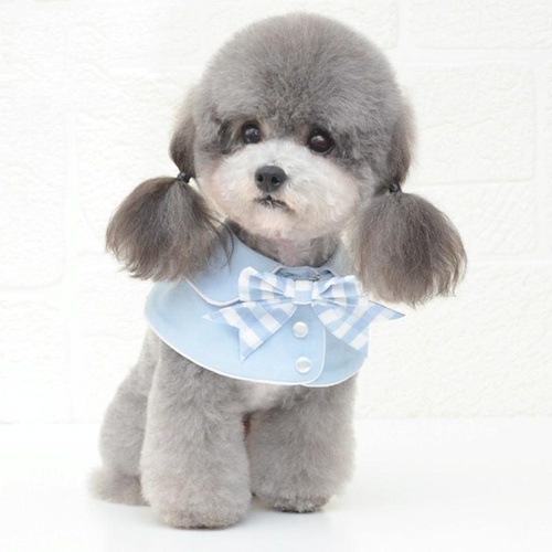 Pet Accessories Dog Small Shawl Bib Saliva Towel Triangle Scarf - Size M - Light Blue - Main Image