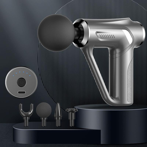 Electric Triangular Fascia Massage Gun - Silver Button Style - Main Image