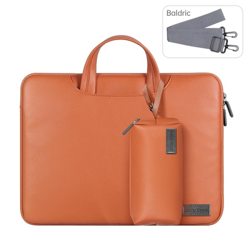 15 Inch Waterproof Laptop Bag with Power Pack and Inner Pouch - Brown - Main Image