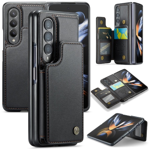 Leather Rfid Phone Case for Samsung Galaxy z Fold 4 5g - Black - Main Image
