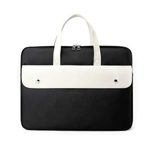 Stylish Pu Leather Laptop Bag - Briefcase Cover - Black - 15.6 Inch - Main Image
