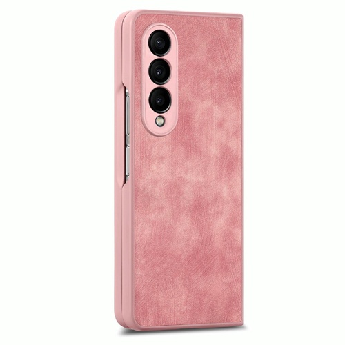 Vintage Leather Fold Case for Samsung Galaxy z Fold 4 - Pink - Main Image