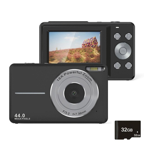 Mini Children Photography Camera - 2.4-inch Hd 16x Zoom - Black+32G - Main Image