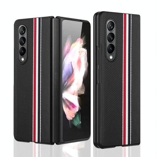 Shockproof Twill Phone Case for Samsung Galaxy z Fold 4 - Pc Tpu - Black - Main Image