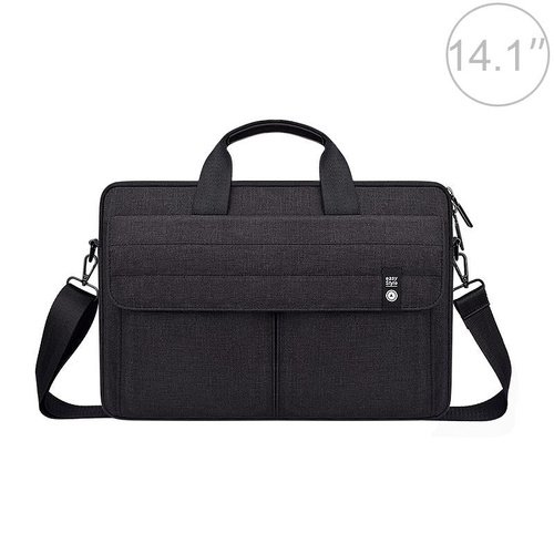 14.1 Inch Laptop Carrying Bag with Shoulder Strap - Handheld Briefcase Style - Black - Main Image