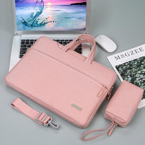 13.3 Inch Inner Bag for Handbag or Laptop with Shoulder Strap and Power Bag - Pink - Main Image