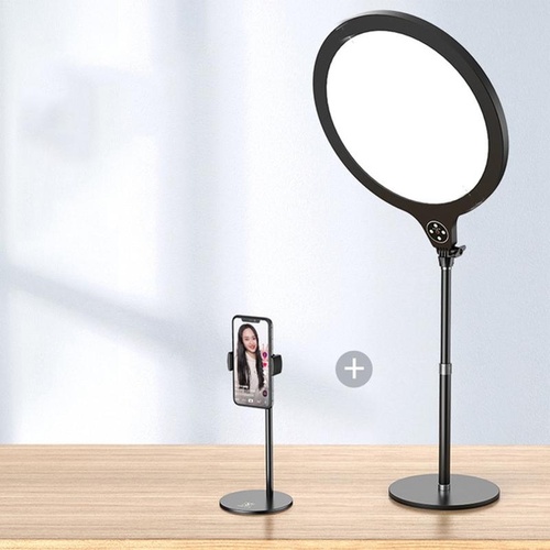 Large Desktop Beauty Fill Light Bracket for Live Broadcast and Photography - 14.2 Inch & 36cm - Black - Main Image