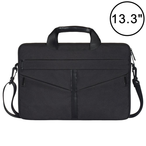 Stylish Zipper Laptop Bag with Shoulder Strap - Durable & Breathable - Black - Main Image
