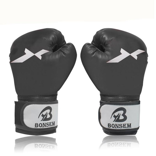 Adult Training Boxing Gloves - Black - Main Image