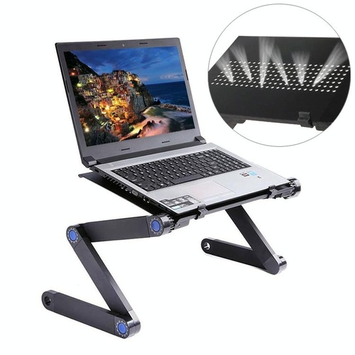 Adjustable Foldable Laptop Stand - Portable Aluminium Alloy - 360 Degree Rotation - Main Image