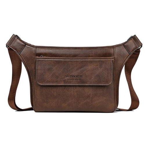 Large Capacity Crossbody Bag For Men D808 Single Shoulder Bag - Dark Brown - Main Image