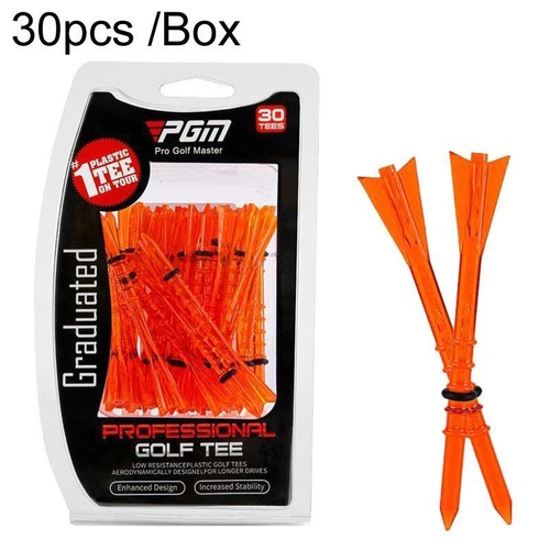 30 Adjustable Golf Tees with 83mm Height Limit - Set of 30 - Orange - Main Image