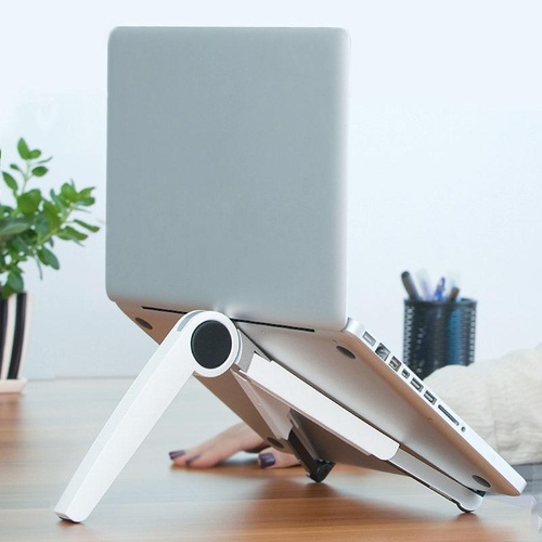Portable Laptop and Tablet Stand - Foldable - White - Main Image