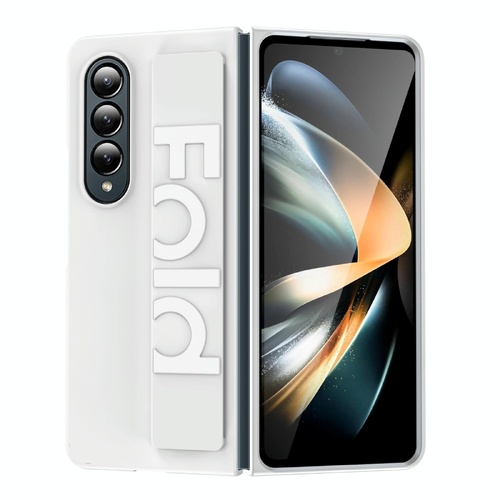 Silicone Wristband Foldable Phone Case for Samsung Galaxy z Fold 4 - White - Main Image