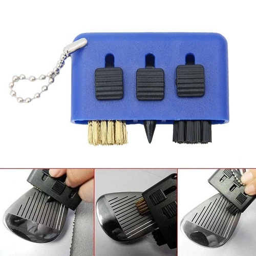 3-piece Portable Golf Groove Cleaning Brush - Blue - Main Image