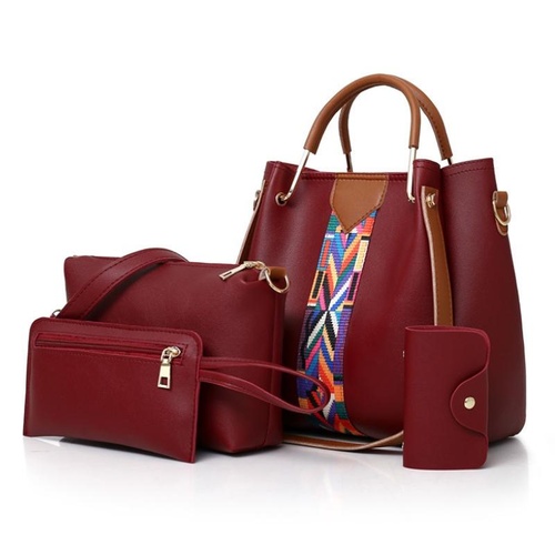 Versatile 4-in-1 Messenger Bag for Women - Fashionable & Spacious - Red Wine - Main Image