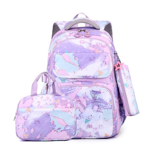 Backpack Set with Lunch Bag & Pencil Case for Kids - Purple - Main Image