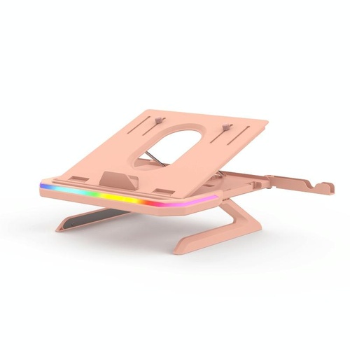 Adjustable Laptop Stand with 9 Levels of Lighting - Pink - Main Image