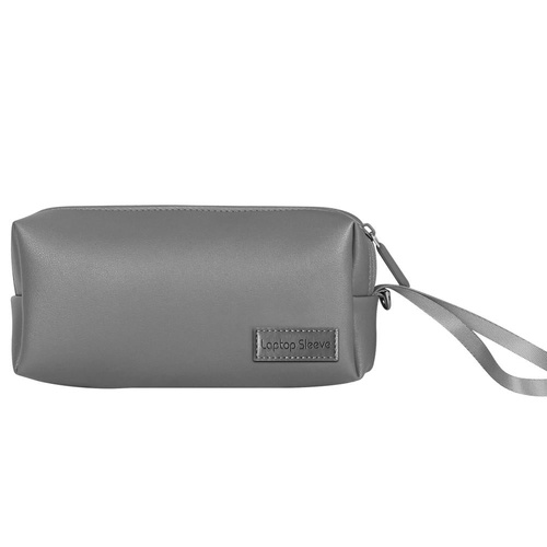 Waterproof Laptop Accessory Bag - Pu Leather - Grey - Main Image