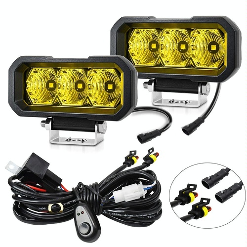 40W 9V - 30V 5 Inch Waterproof 3 - Eye Headlight - Spotlight Yellow Light - Main Image